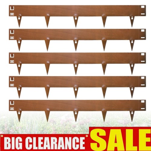 Corten steel lawn edging set - steel,